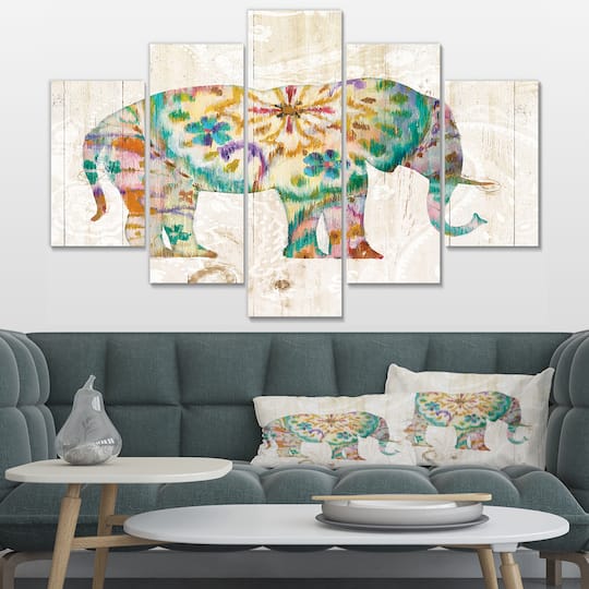 Designart - Boho Paisley Elephant I